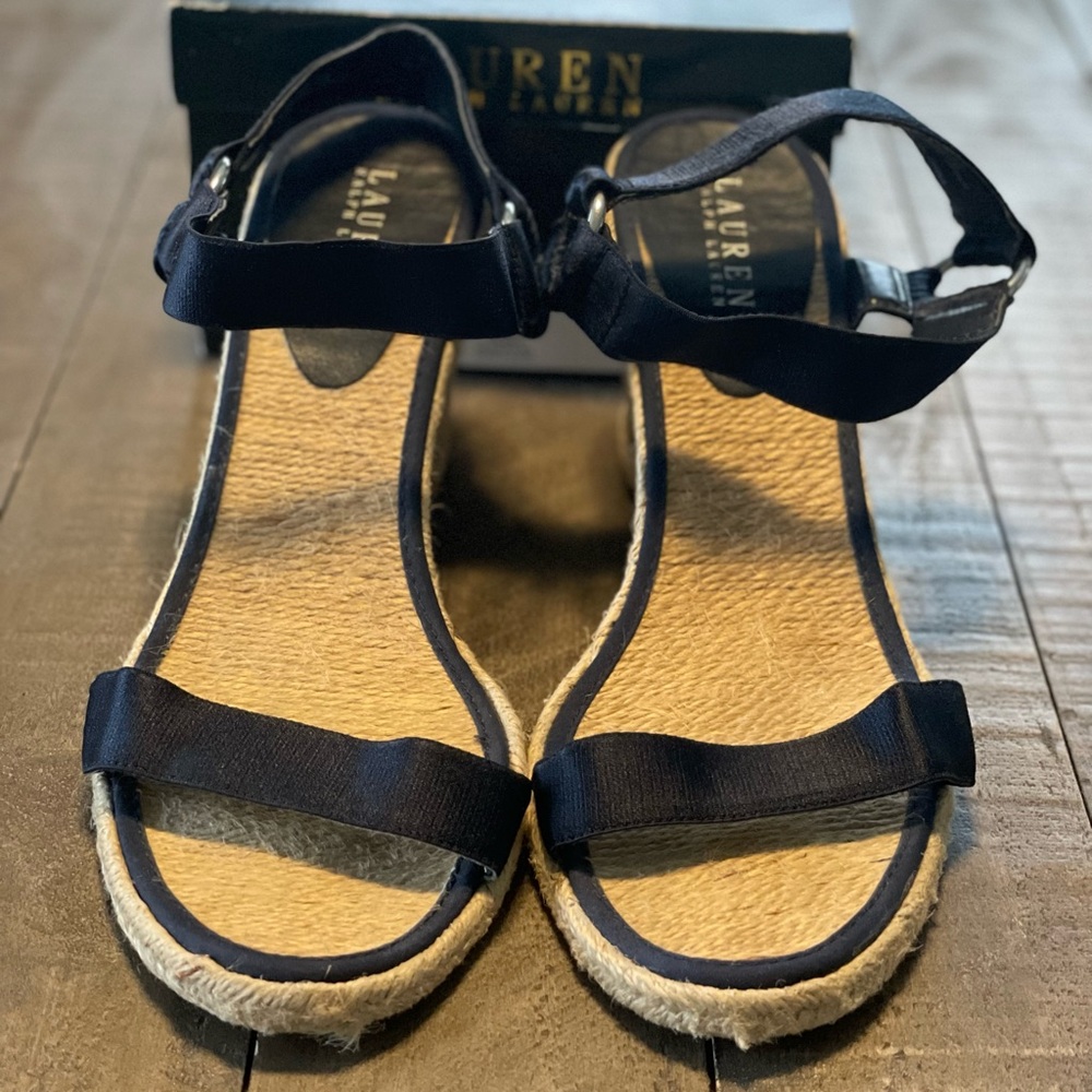 Ralph Lauren Black Espadrilles with Suede Straps